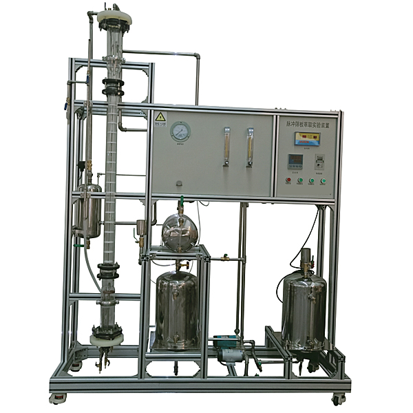 篩板萃取塔傳質效率實訓臺(圖1) 篩板萃取塔傳質效率實驗臺,變頻器調動速度系統實驗裝置